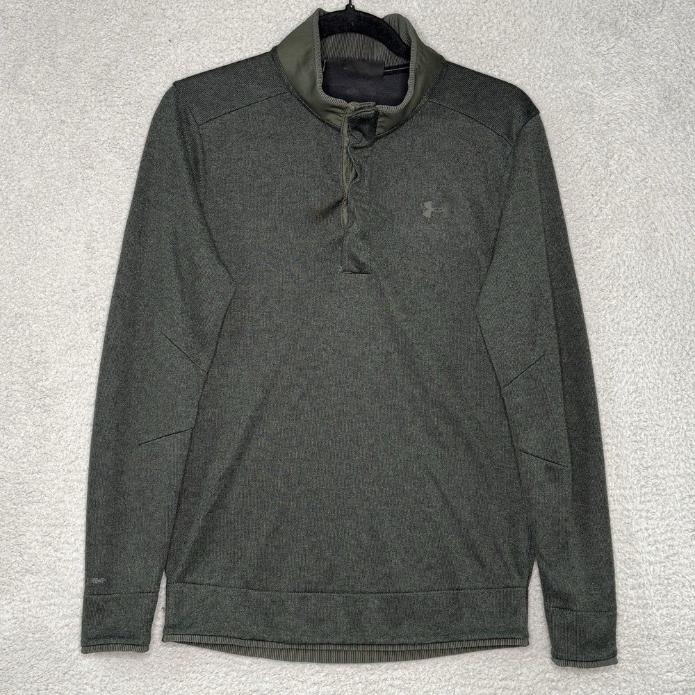 Under Armour UA Golf Storm Coldgear Fleece Sweater Black Sz‎ Small Snap Pullover